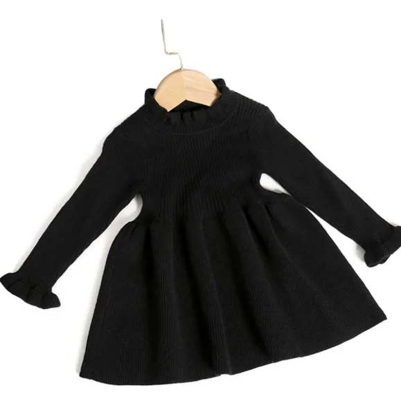 knee length dresses for ladies Organic cotton pink long sleeve dress for girls online – Milimilu.com